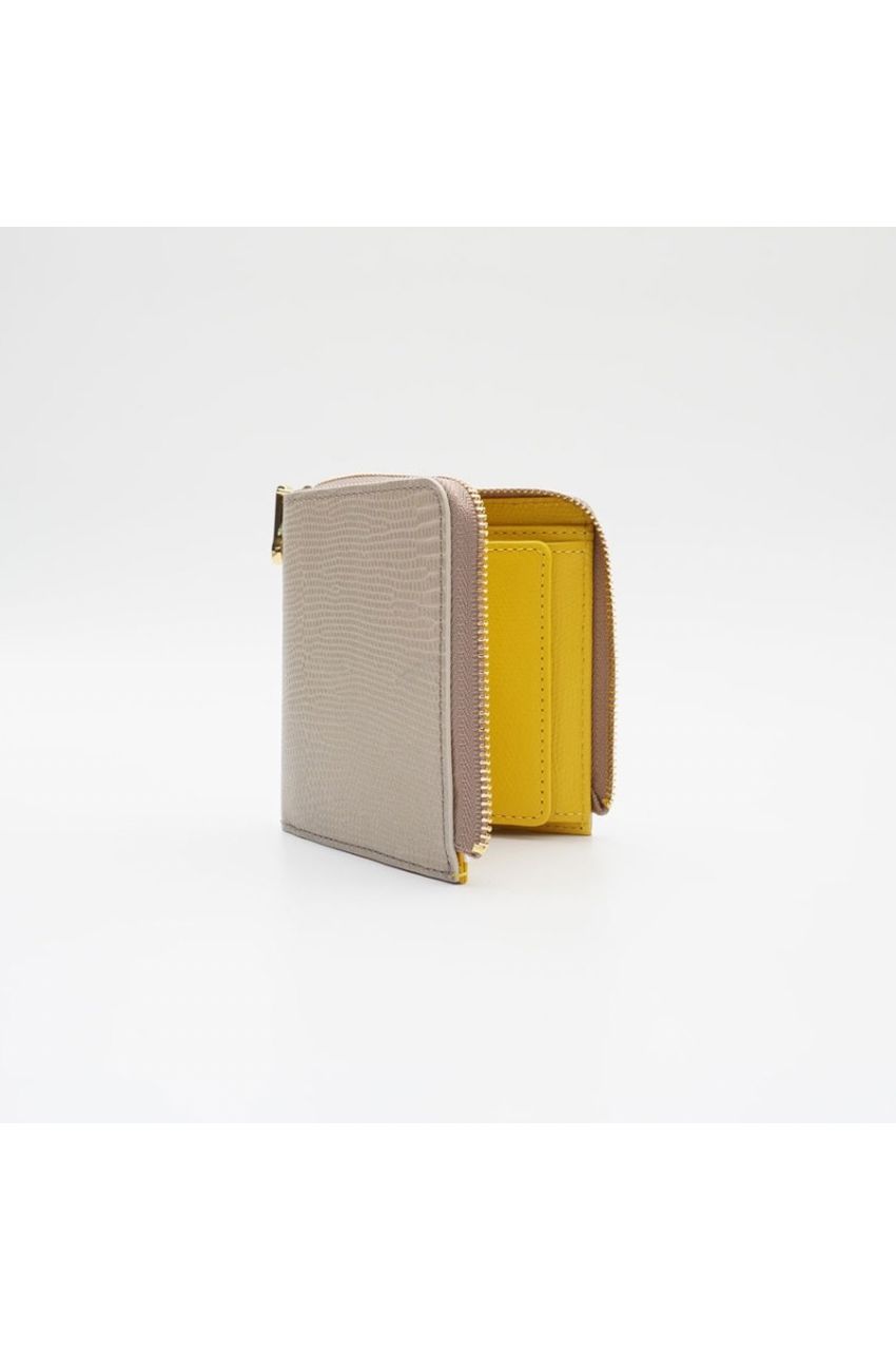 PORTA / ポルタ (Taupe) / リザード型押しレザー 二つ折りL字型財布 / V-5056