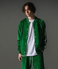 VELOUR Varsity (GREEN) コットン / ラグランスリーブ / エコレザーライン / オーバーシルエット / RC41-C-005