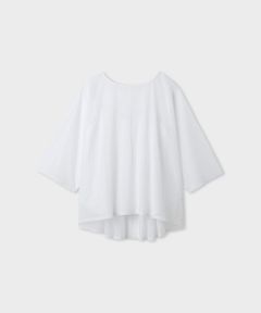 ドルマンスリーブカットプルオーバー(ホワイト)ポリエステル100% / シアー素材 / キャミソール付き / ウォッシャブル / MWCT261042