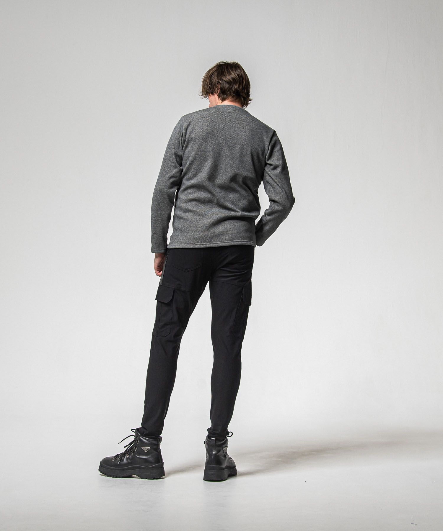 velours fleece thermal HENRY (GREY ) ポリエステル / 裏起毛 / コンチョボタン / 暖かい / RC38-C-003