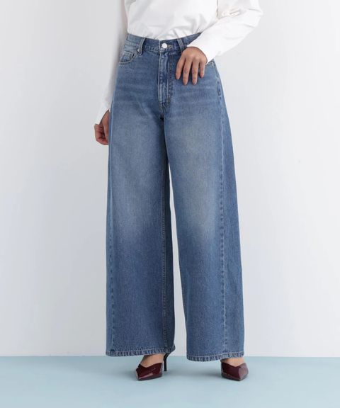 バギーデニムパンツ(インディゴ)コットン100% / ストレッチなし / 前あき / ポケット×5 / 0316130119