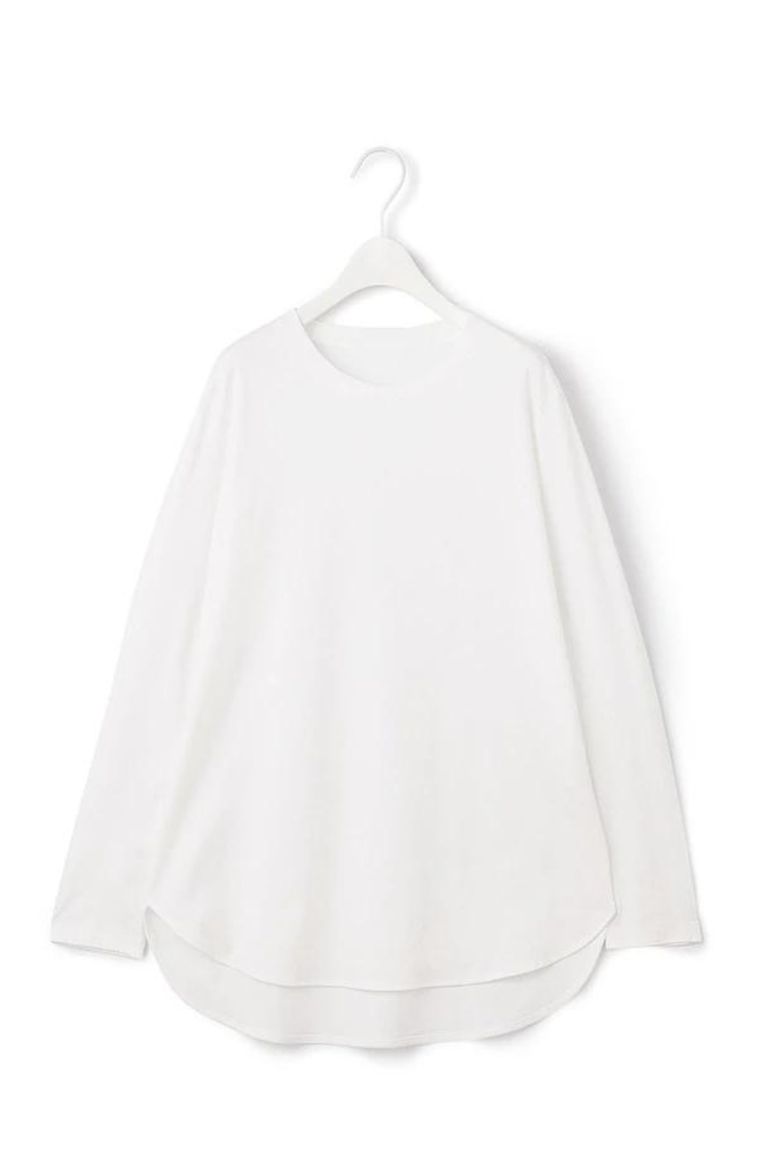iCB - シンプルジャージーロングスリーブTシャツ(ホワイト)綿100