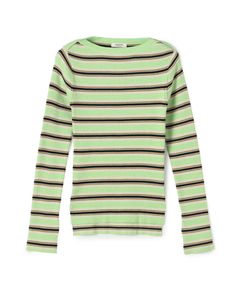 コットンリブ ボートネックプルオーバー (  ライトグリーン系) コットン / 袖口スリット / フィット感有り / 手洗可 / 伸縮性有り / 12-02-61-02108