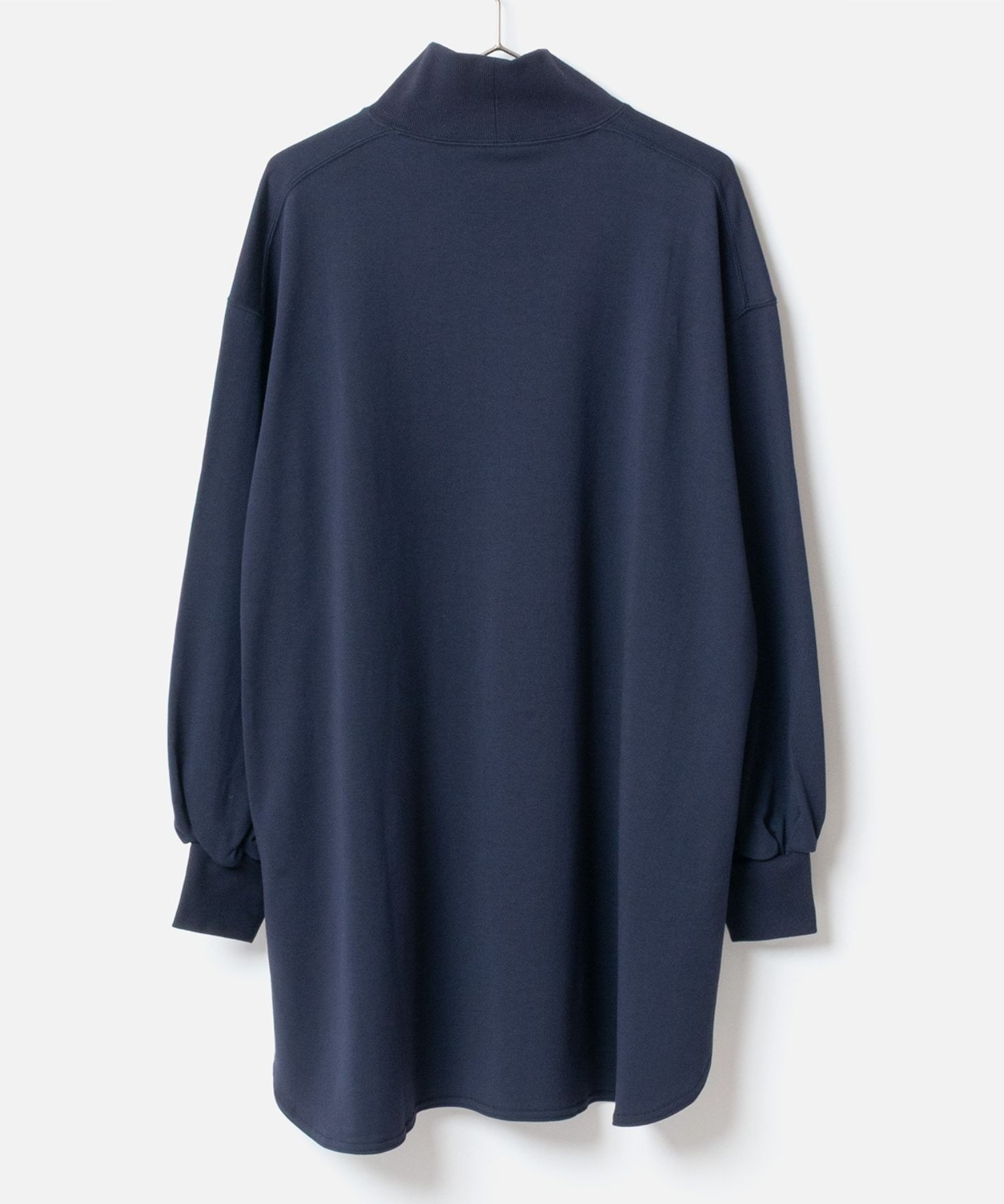 High Neck Long Pullover ( ネイビーブルー ) 綿 / サイドポケット /サイドスリット / FK252-31223
