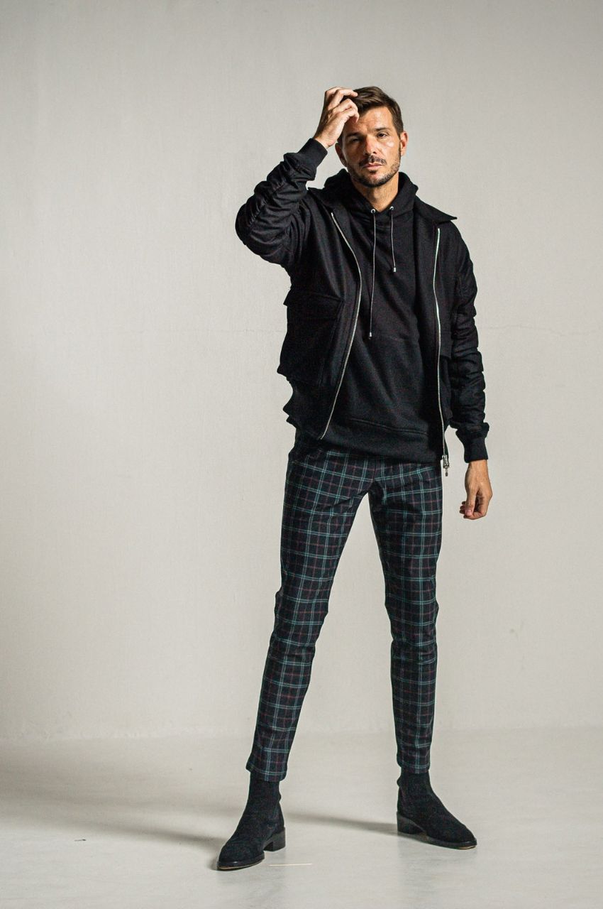CHRIS EASY HEAT TUCK PANTS (CHECKBK) ナイロン / スラッシュサイドポケット / 裏起毛 / ベルトループ / RC34-ST-016HT-2