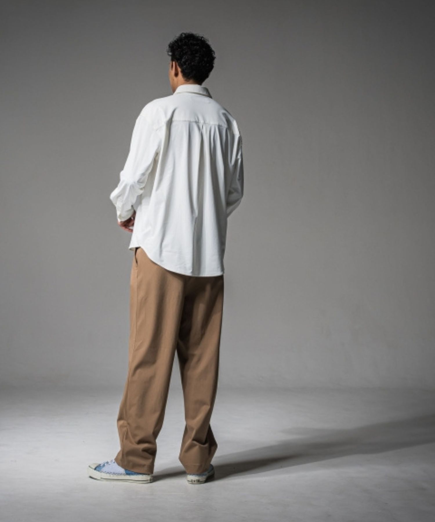 BEN PANTS( BEIGE ) ナイロン / ワイドパンツ / スラッシュポケット / 2タック / RC37-ST-038