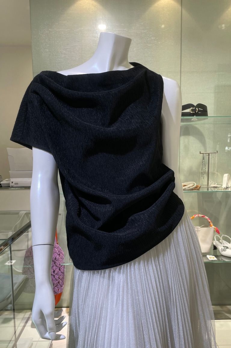 ブラウス シャツ アシメタックドレープブラウス レディース TONAL ブラウス シャツ アシメタックドレープブラウス
