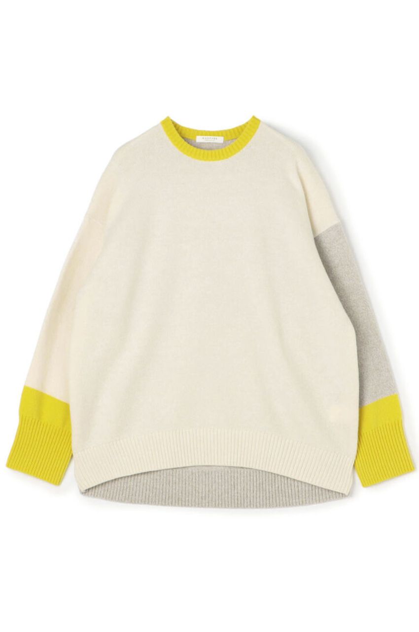 NZ LAMBS 9G クルーネックプルオーバー (ホワイト系) ウール / ドロップショルダー / やや 厚め / 透け感なし / 12-02-44-02205