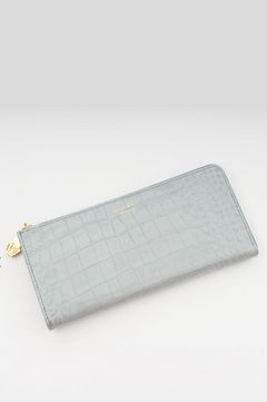 クロコ型押しレザー L字型財布 / 牛革