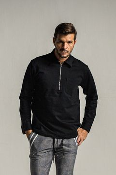 PULLOVER jersey shirt (BLACK) レーヨン / 裏起毛 / オーバーサイズ / ドローコード / RC34-SH-002