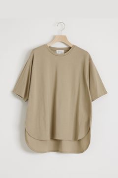 ラウンドヘムTシャツ (サンド) コットン / スムースジャージー素材 / ウォッシャブル