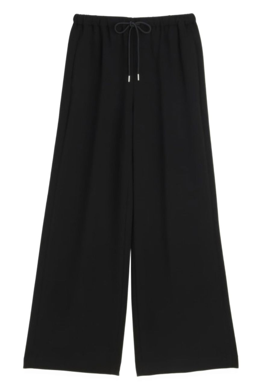 Double Knit LT N Drawstring Plon (ブラック) レーヨン / ストレッチ / ウォッシャブルタイプ / ダンポール素材 / 01-4406004