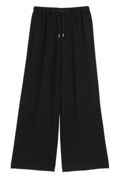 Double Knit LT N Drawstring Plon (ブラック) レーヨン / ストレッチ / ウォッシャブルタイプ / ダンポール素材 / 01-4406004
