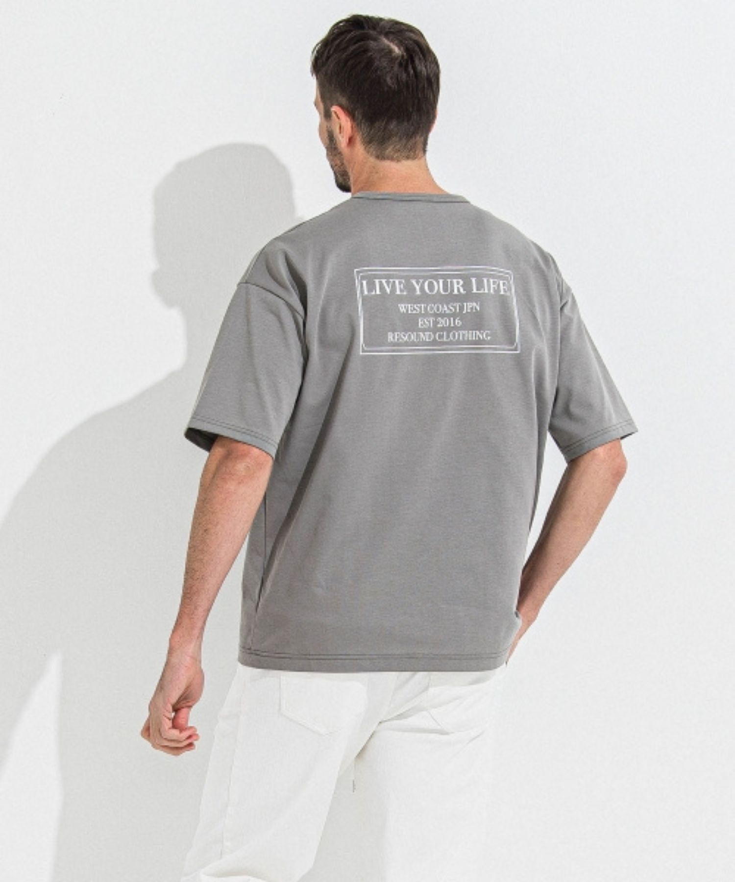 CREW OVER TEE (グレー) コットン / UVカット / 透湿性/ クルーロゴ / RC36-T-007