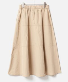 Flared tiered skirt  (キャメル) 綿 / 軽量 / サイドポケット/ 手洗可 / FL252-33021