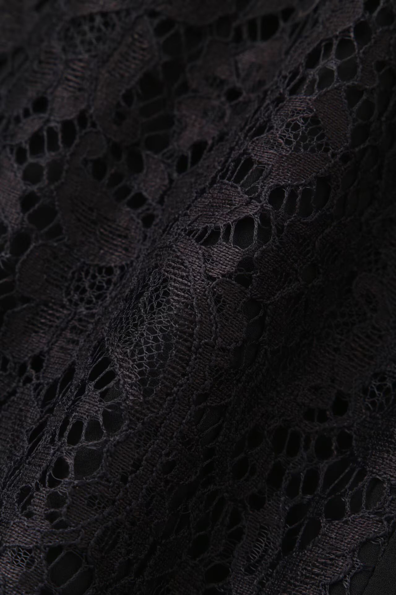 [URBAN PRECIOUS] レースワンピース (ブラック) / ポリエステル / 前ボタン開き / 裏地付き / 0314240928