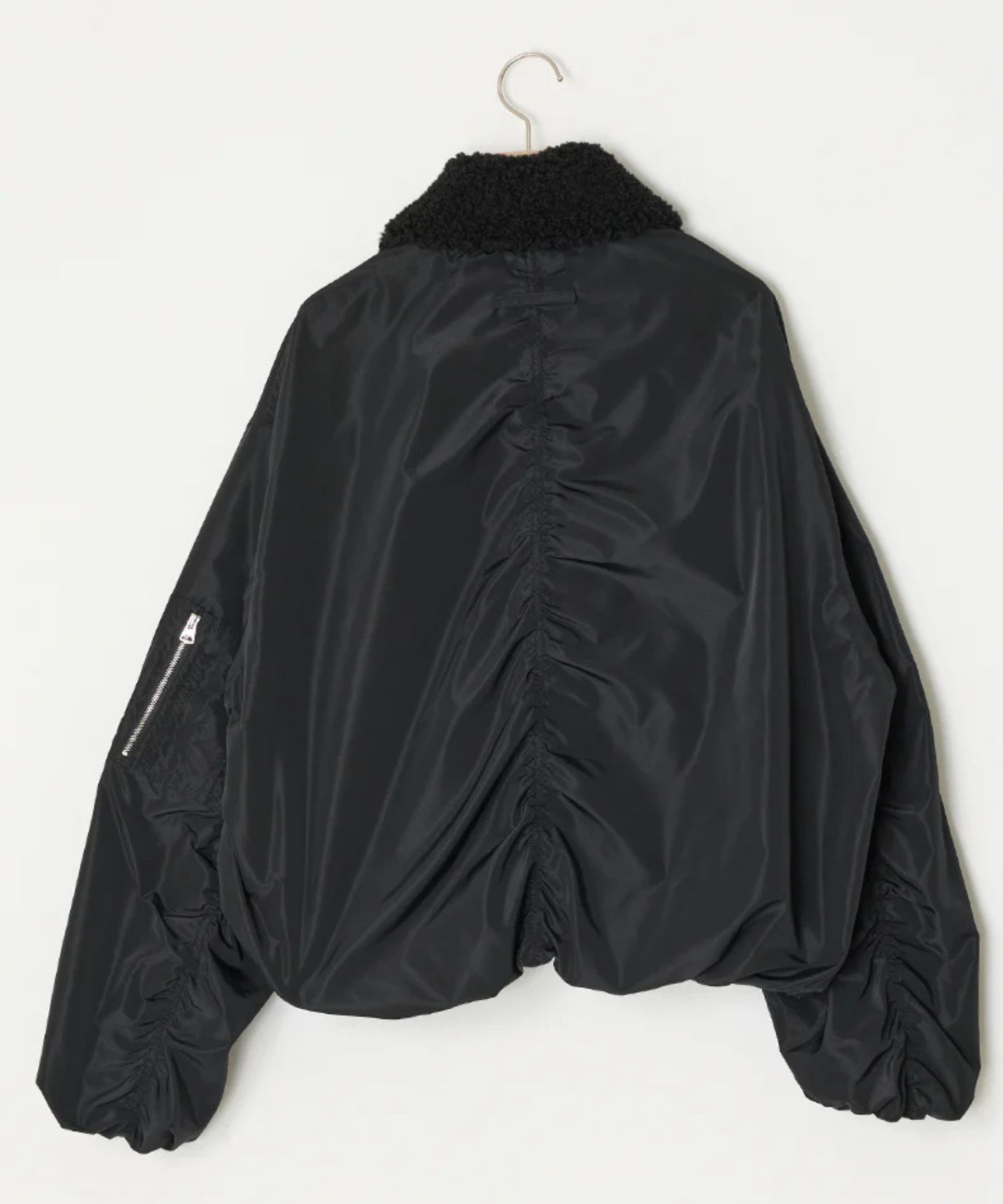 LIGHT COCOON JACKET (BLACK) ポリエステル / 付け衿取外し可 / 軽量 / ADWS-501-34