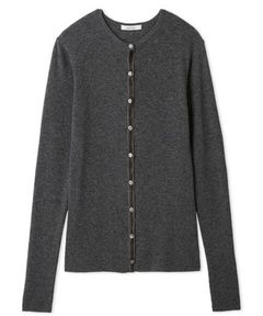 ベロアリブニットカーディガン ( GRY ) ポリエステル / ボタン/ 透け感 / ウール混 / 手洗可 / 09WND255007