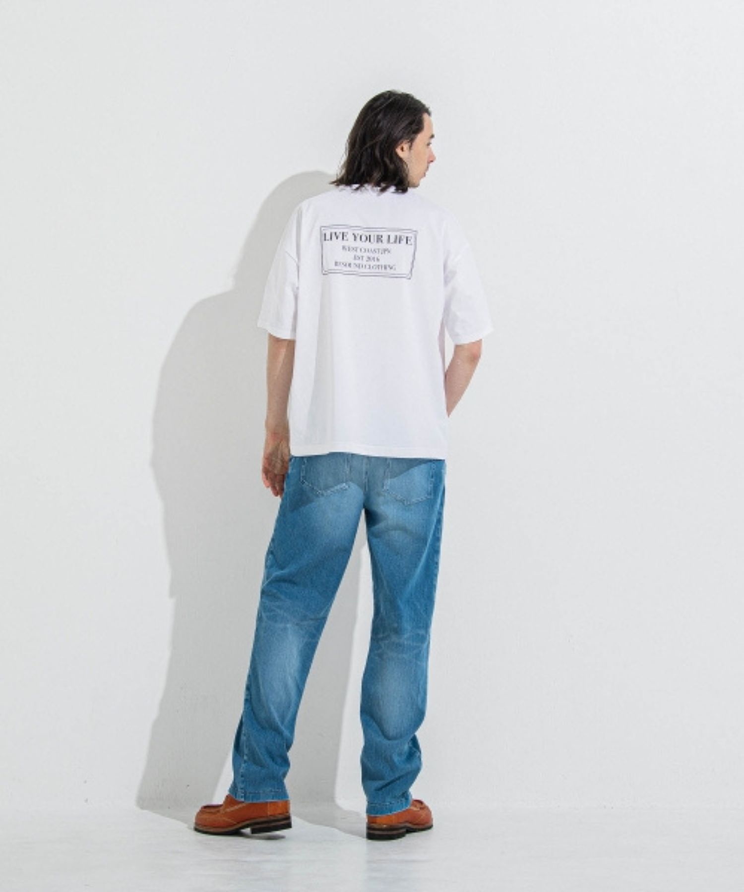 DENIM JERSEY WIDE PT (ライトインディゴ) コットン / セミワイドシルエット / ウエストドロ ーコード/ スラッシュサイドポケット / RC36-ST-016WTD-3