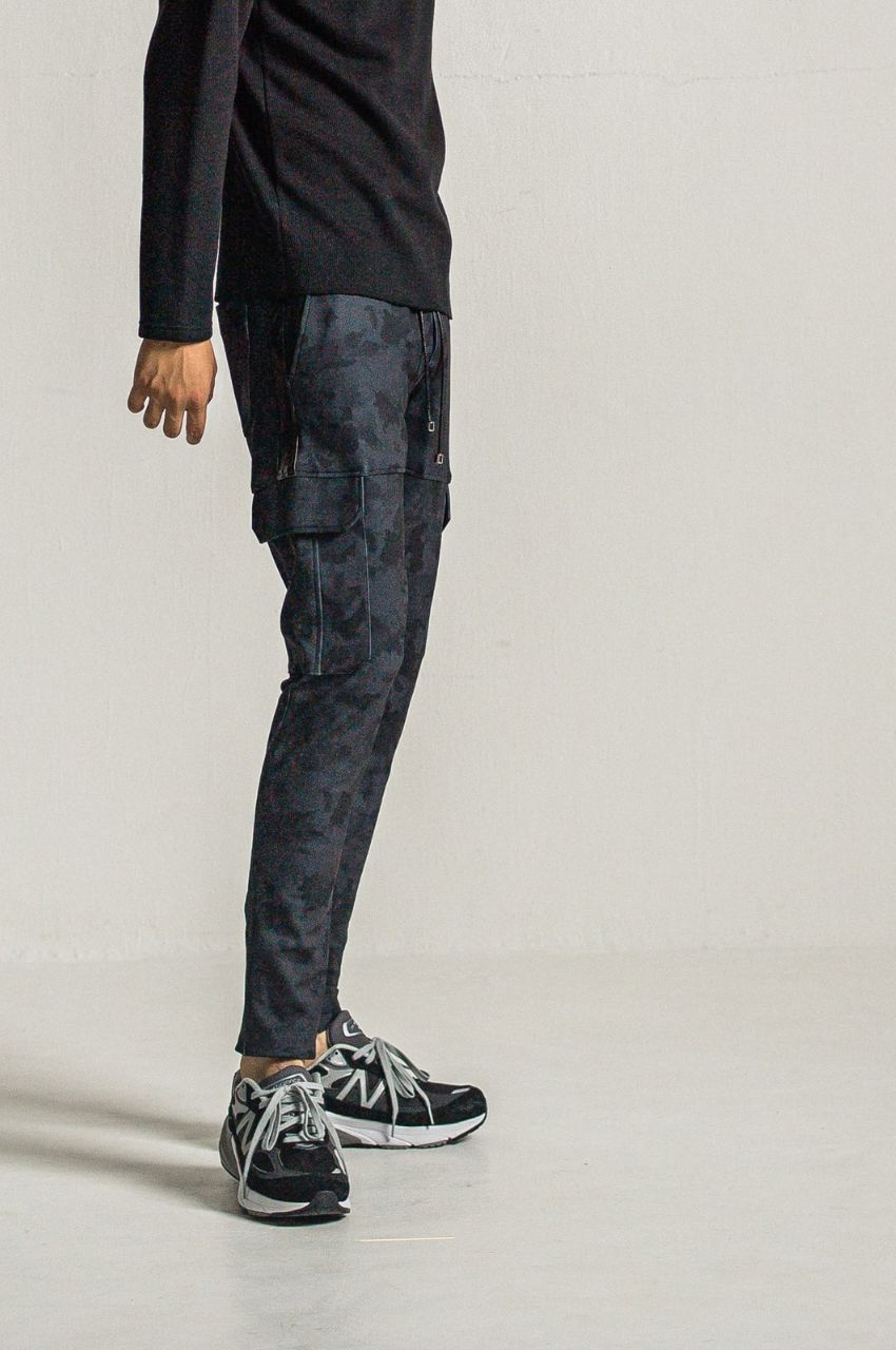Darrell HEAT cargo PT (BKCAMO) ナイロン / 裏起毛 / 360°ストレッチ / サイドライン  /RC34-ST-010H