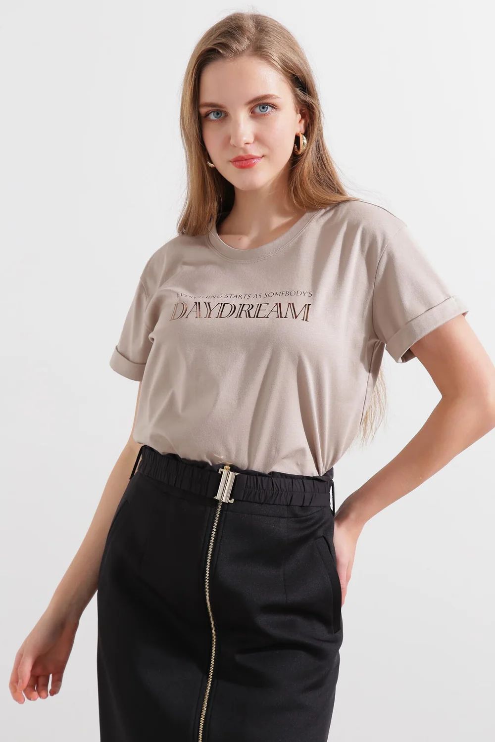 Day dreamTシャツ (ベージュ) / 綿 100% / ストレッチ / ウォッシャブル / 0315160308