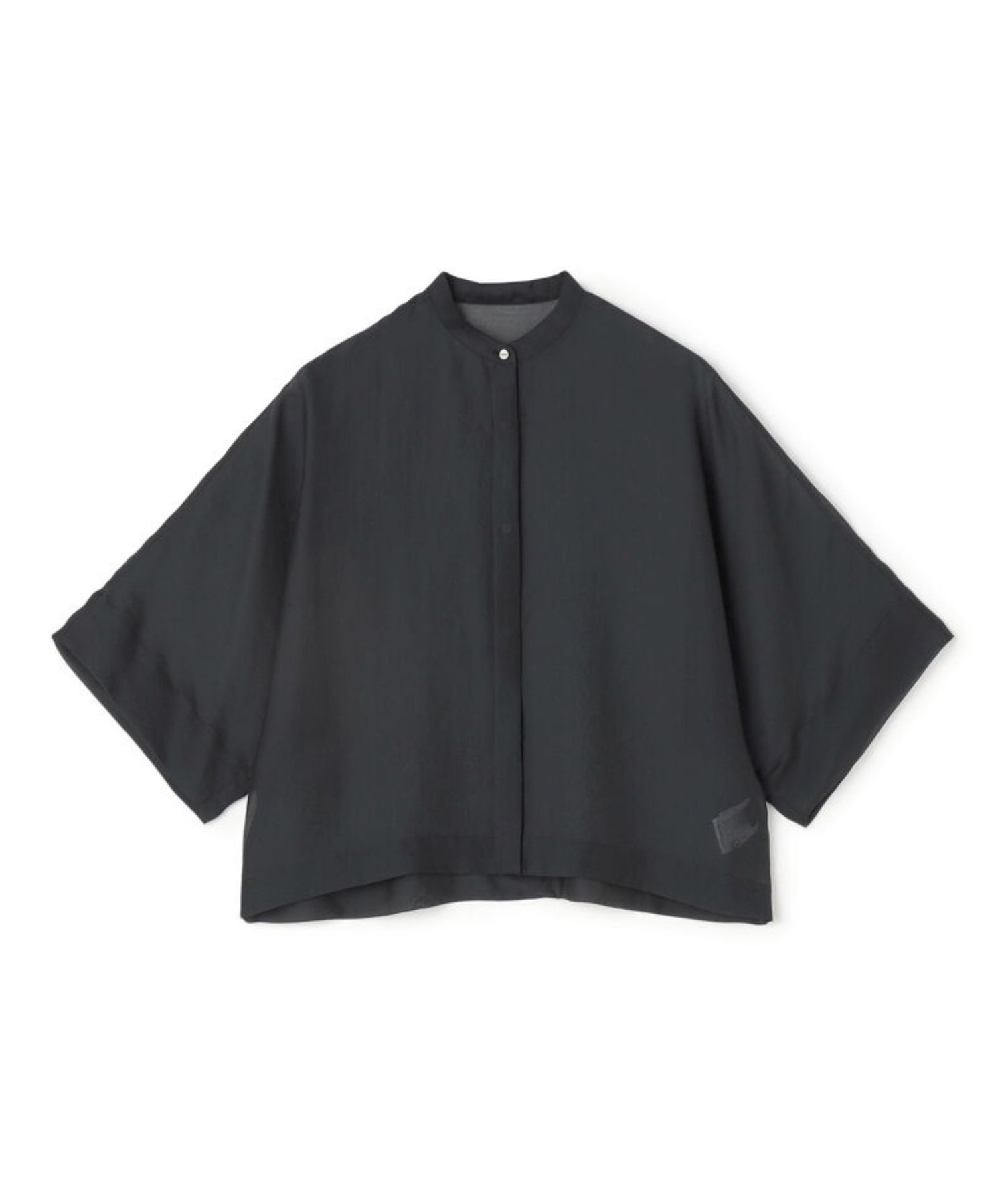 シアーオーガンジー シースルーブラウス ( ネイビー) ポリエステル / 透け感有り / 光沢ややあり / 手洗可 / 13-01-52-01358