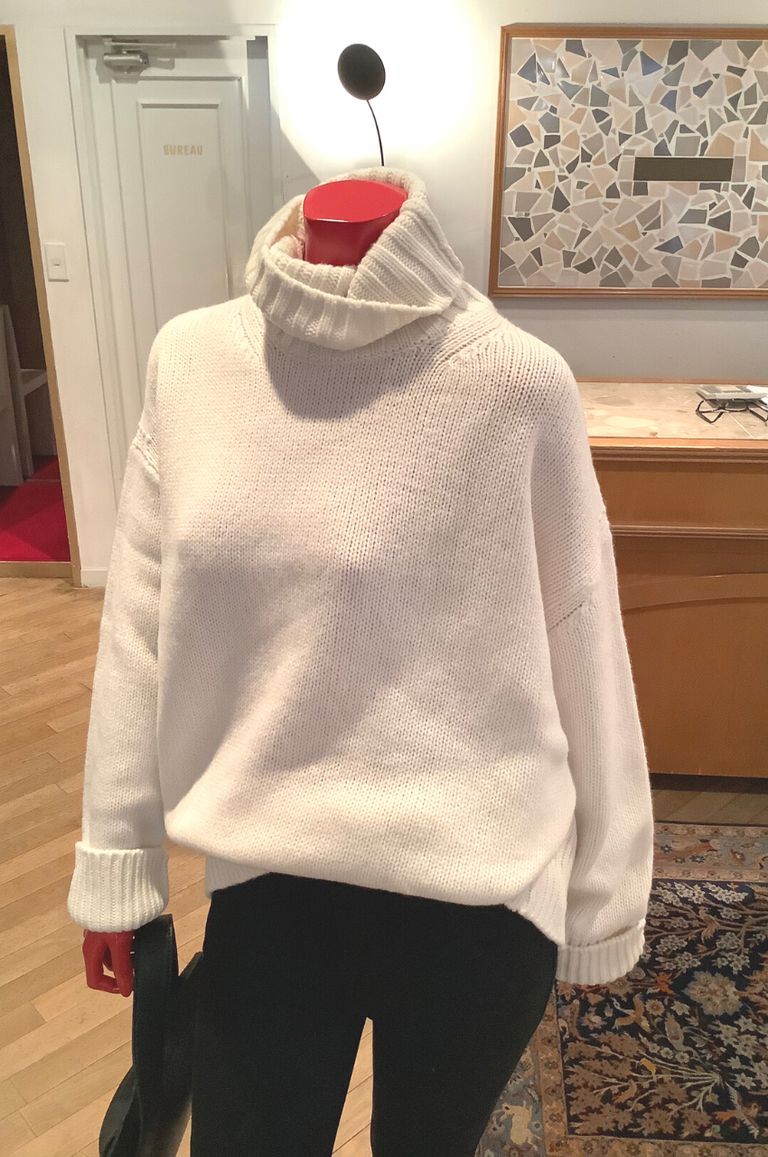 FINE WOOL TURTLENECK PULLOVER / ファインウールタートルネックプルオーバー - M - ホワイト