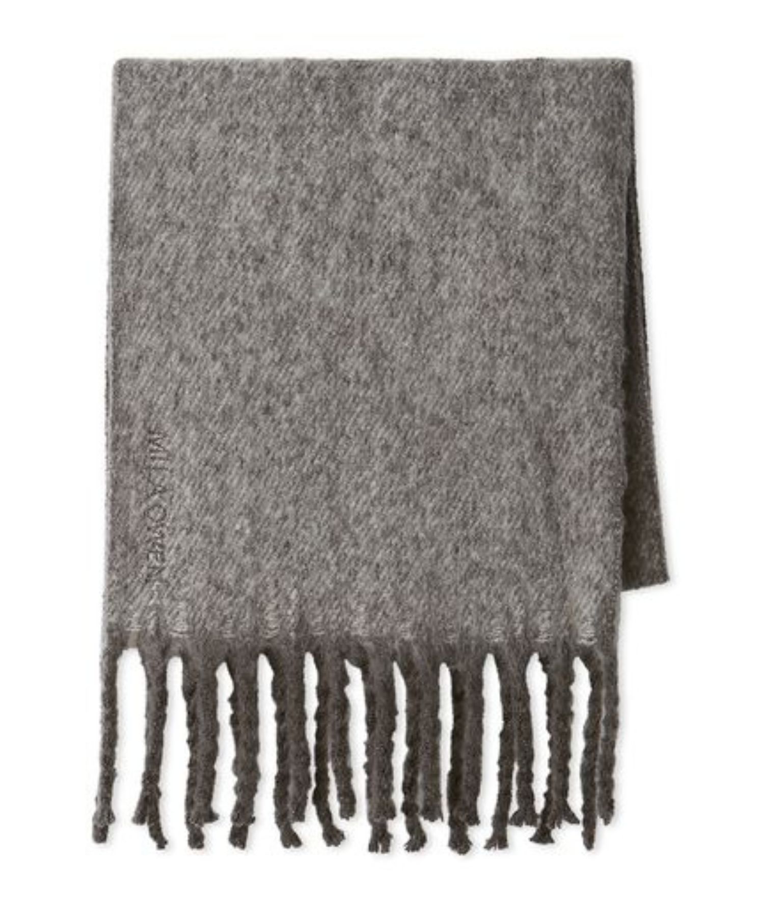 ツイストフリンジストール (GRY) ポリエステル / シャギー素材 / ロゴ刺繍 / 軽い / 09WGG255551