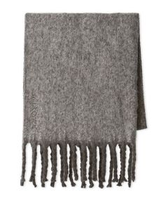 ツイストフリンジストール (GRY) ポリエステル / シャギー素材 / ロゴ刺繍 / 軽い / 09WGG255551