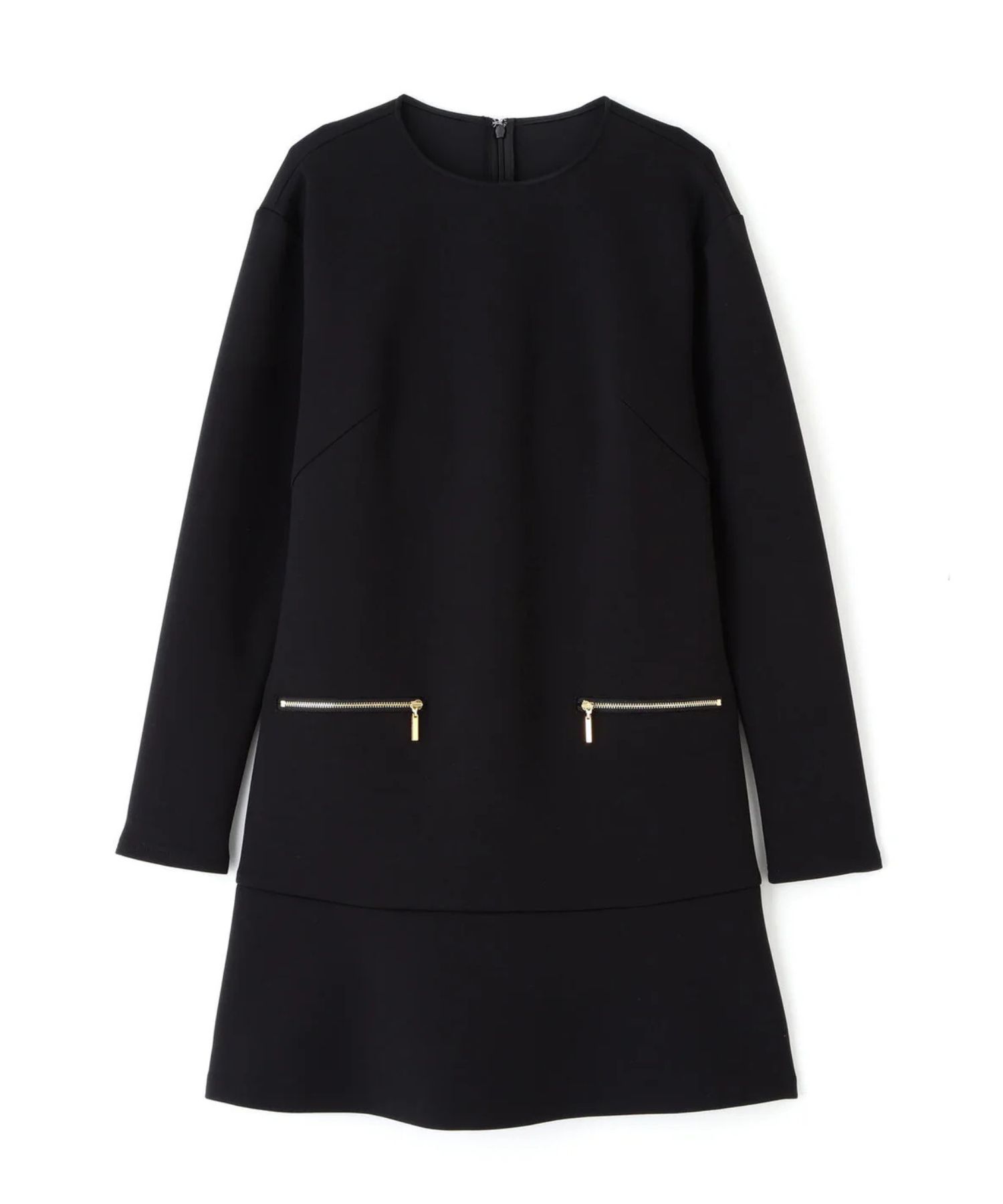 バイカラードッキングミニワンピース(ブラック)ポリエステル / ストレッチあり / 裏地無し / 後ファスナーあき / ひざより上の丈 / 0316140130