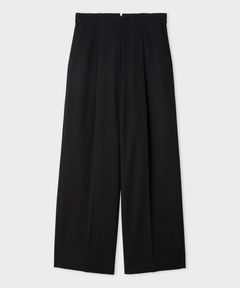 ツータックワイドパンツ(ダークネイビー)ポリエステル / ベルトレス / 裏地あり/ MWFP261025