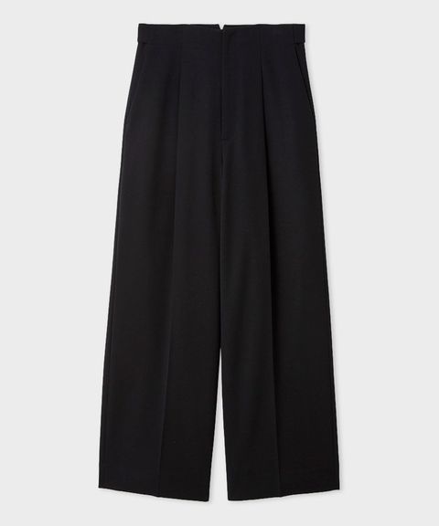 ツータックワイドパンツ(ダークネイビー)ポリエステル / ベルトレス / 裏地あり/ MWFP261025