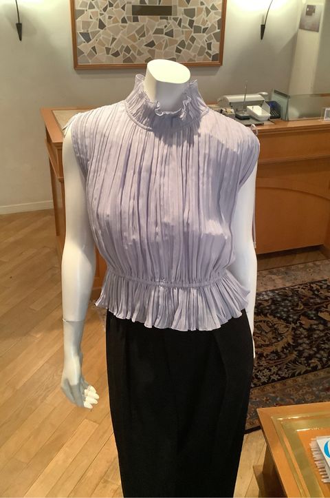 PLEATS PLEASE! ノースリーブチュニック Fサイズ T／TAツイルラップ風ノースリーブワンピース | human woman