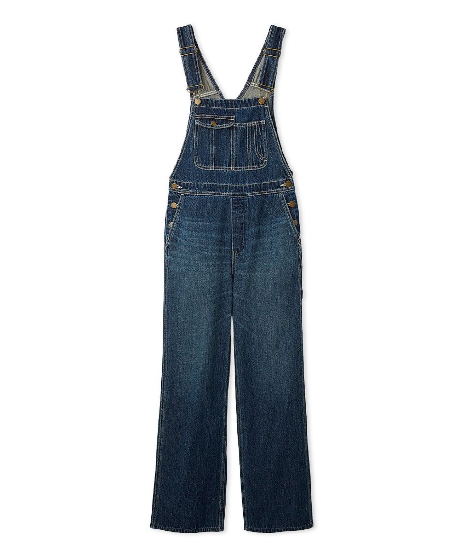 デニムオーバーオール ( BLU ) 綿 / 透け感無し / 伸縮性無し / ヒップポケット有り / 09WFP261130