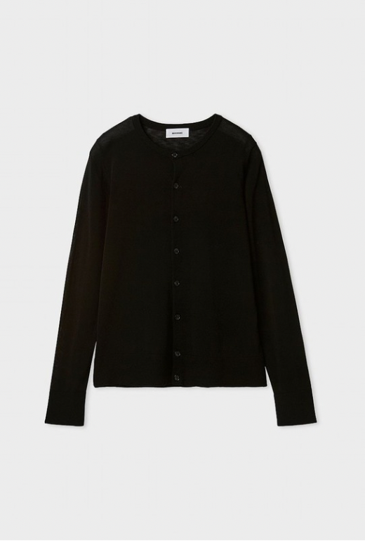 シルク混天竺ニットカーデ(ブラック)セルロース / 手洗い可 / 伸縮性あり / MWND261096