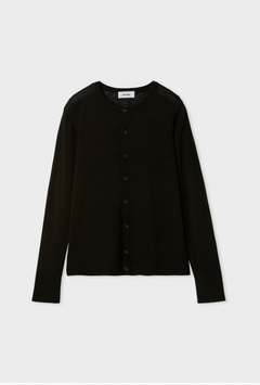 シルク混天竺ニットカーデ(ブラック)セルロース / 手洗い可 / 伸縮性あり / MWND261096