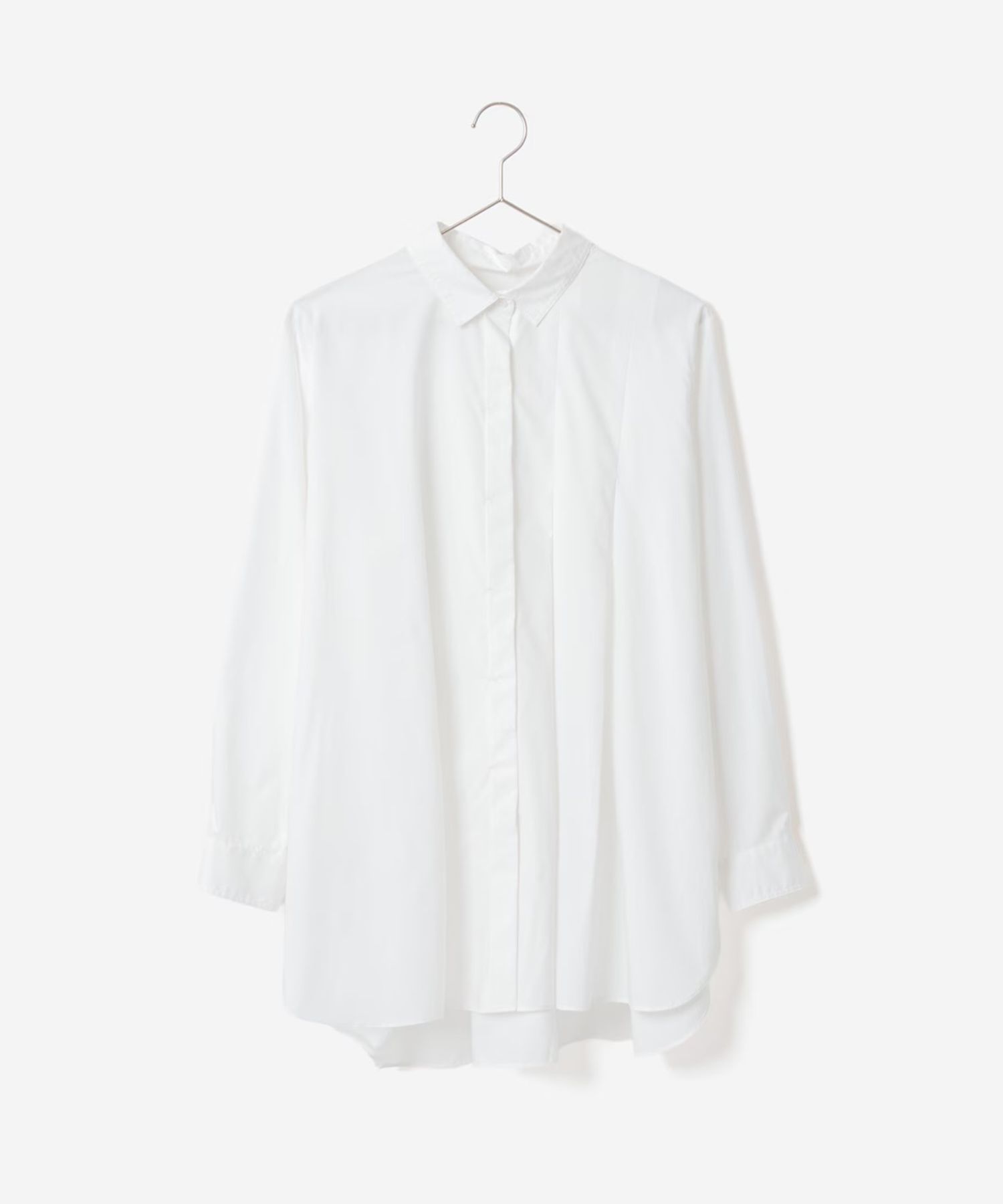 Pleated Shirt (オフホワイト()  セルロース /  ステンカラー/ タック / 吸湿速乾性 / 手洗可 / FS262-03007