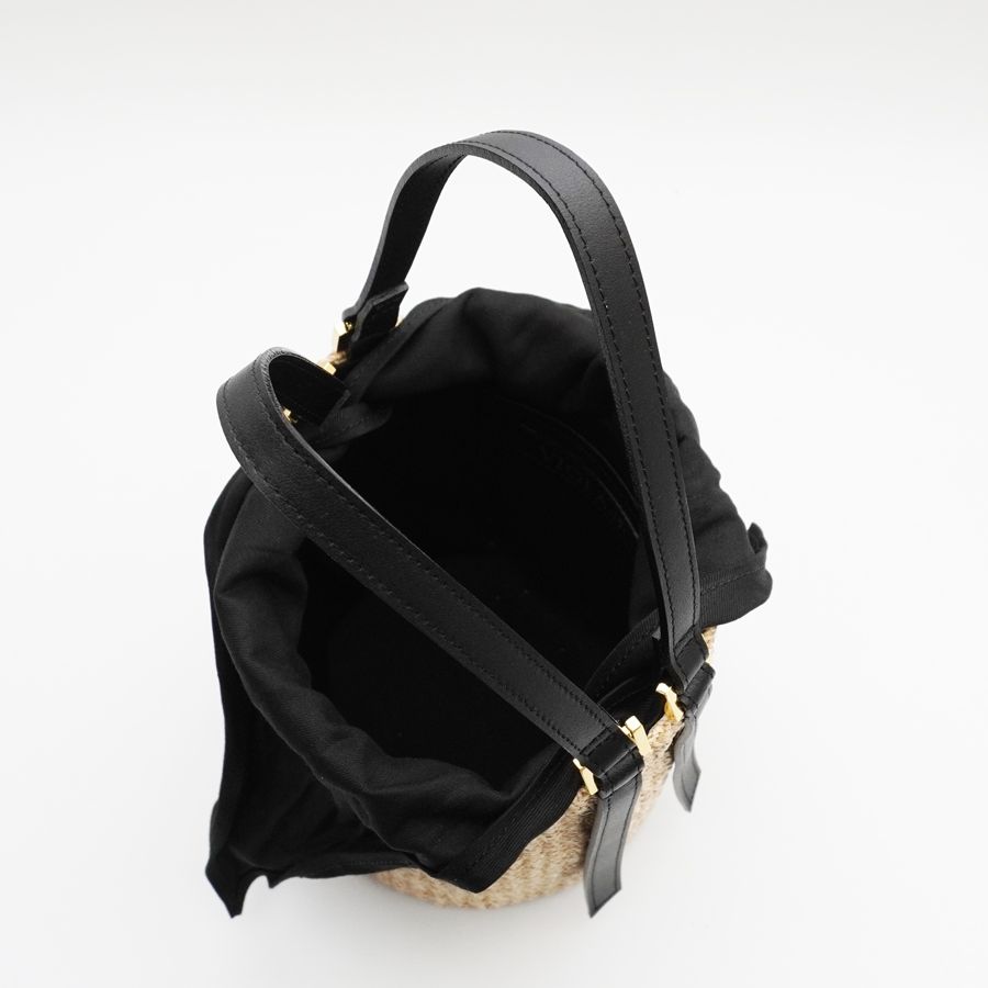 MIRO / ミロ / アバカ製 バケットバッグ (Natural × Black) / アバカ x 牛床革 (Italian leather) / V-8842