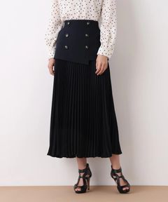 ソフトオックスプリーツスカート(ネイビー)ポリエステル100% / ストレッチあり / 前ポケット×2 / 0316120203