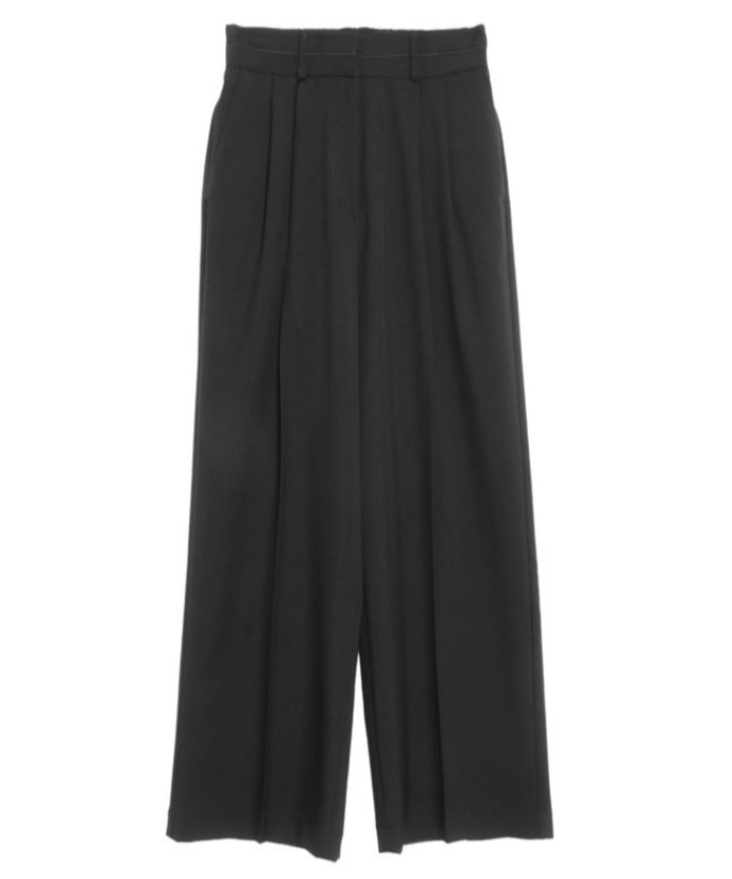 ラインベルトワイドパンツ(ブラック)ポリエステル / ウォッシャブル / 手洗い可 / ワイドストレートパンツ / 5126207110