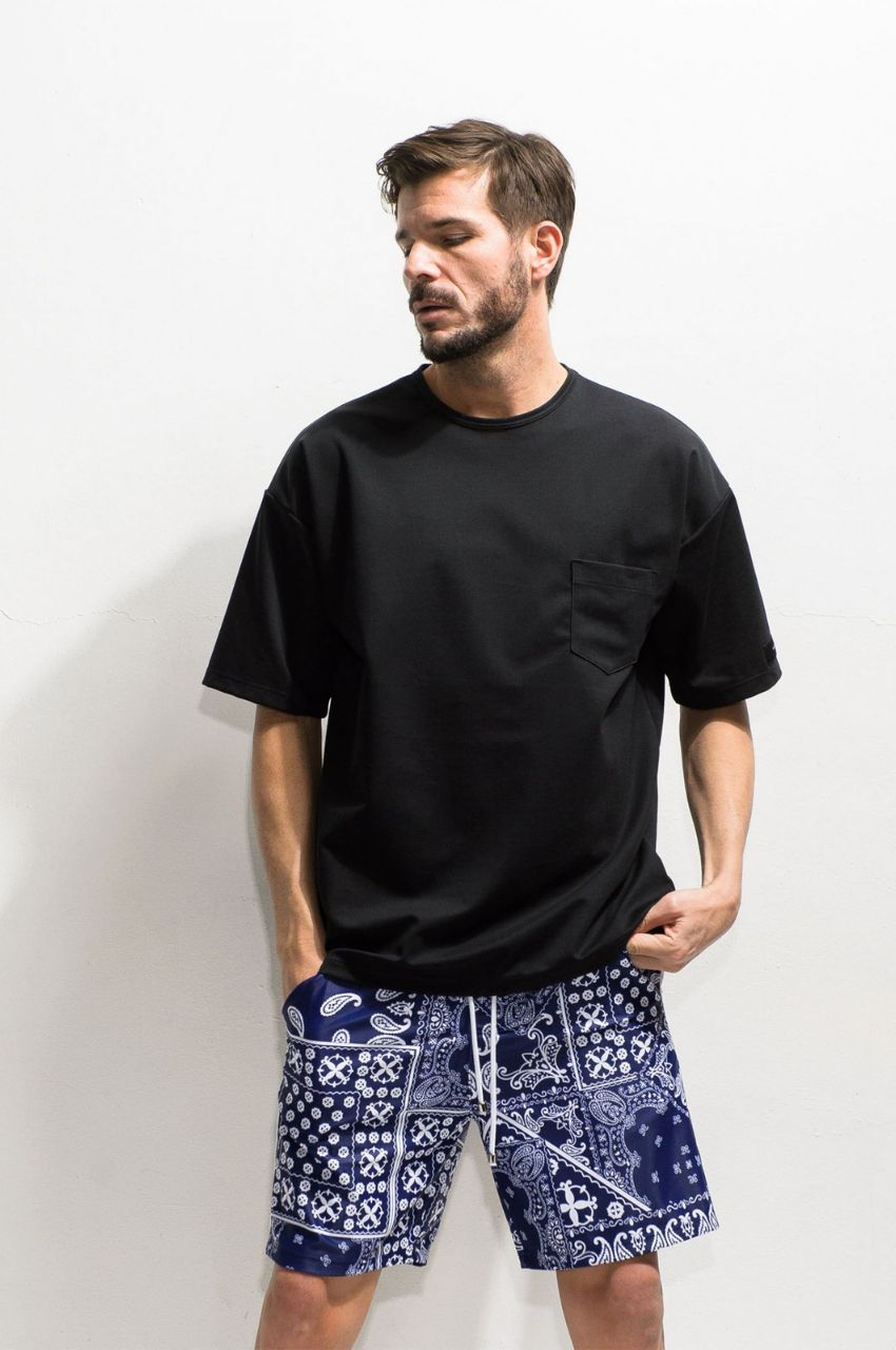 Double LOOSE pocket TEE WHITE / シルキータッチ 高機能ルーズポケットTシャツ