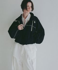 バルーンヘムコンビブルゾン (NAVY) ナイロン / 裏地有り / ドルマンスリーブ/ スタンドカラー/ 手洗可/ 1226202071