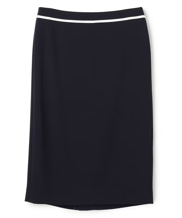 CINDY / タイトスカート (Navy × White) トリアセテート/ ストレッチ / 手洗可 / シーズンレス / SKCWLS0719