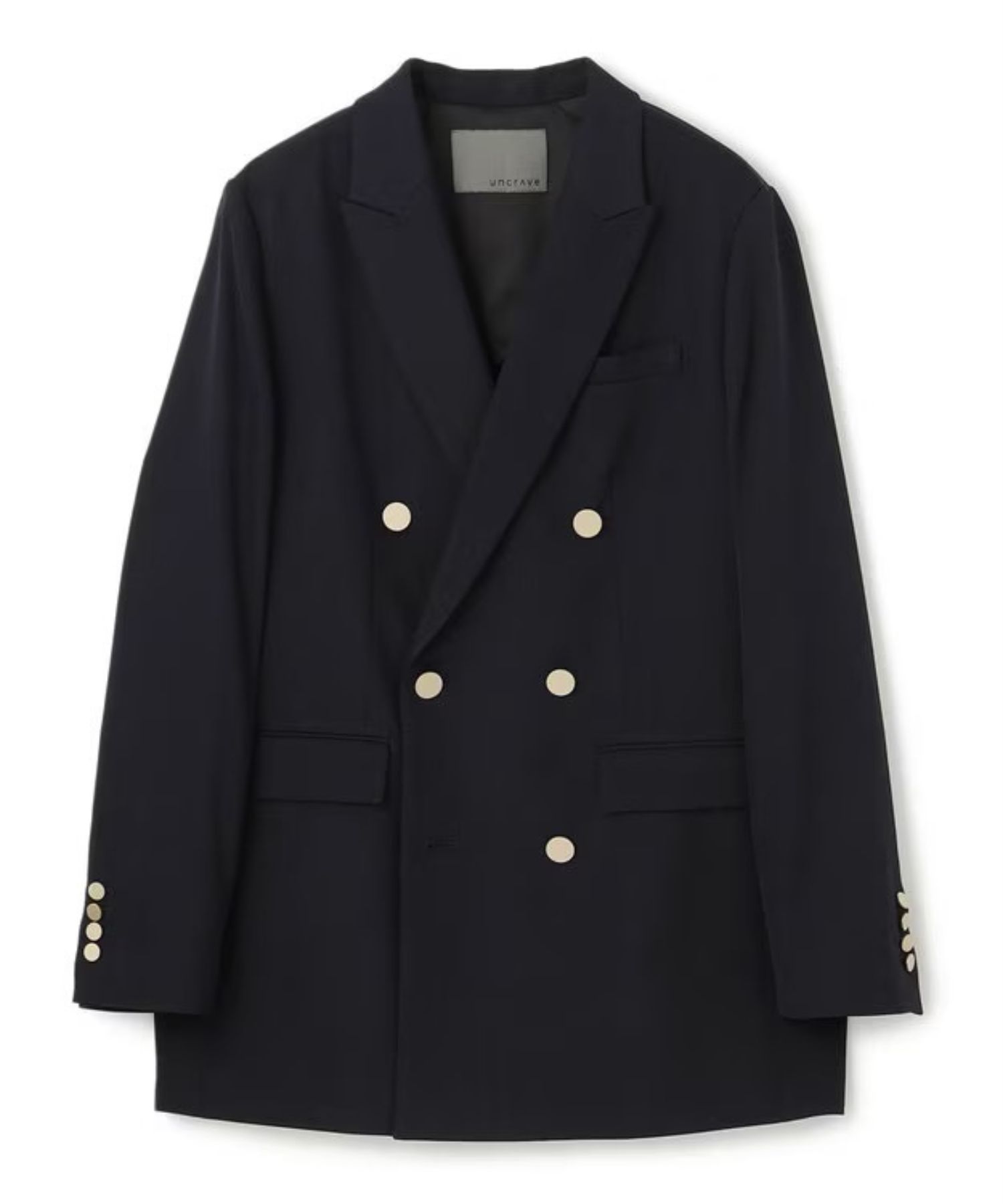 TWドビードスキンブレザー(ネイビー)ポリエステル / 前身頃、袖口にメタル釦 / JKUVGA0815