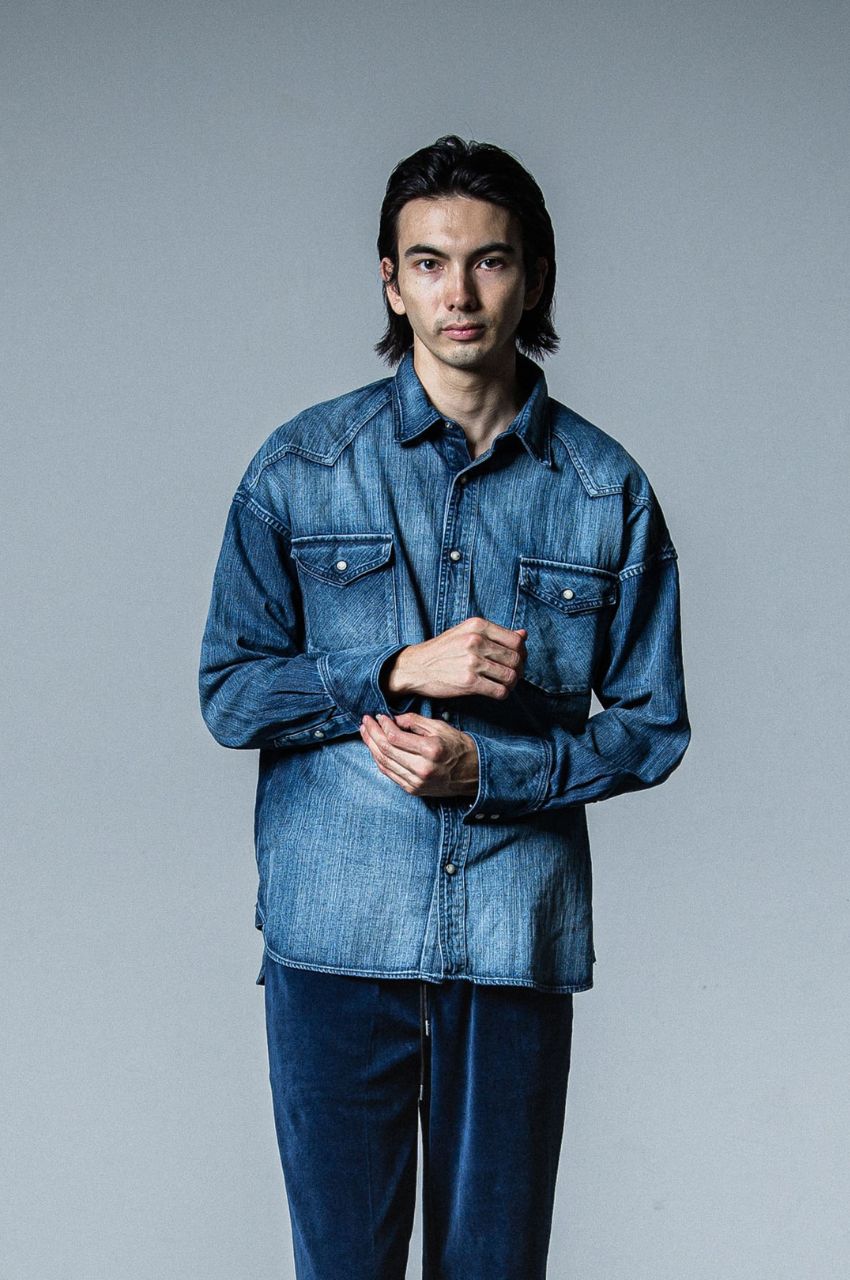 James over dungaree shirt (INDUSED) コットン / ウエスタンダンガリー / 柔らかい / RC33-SH-004-2