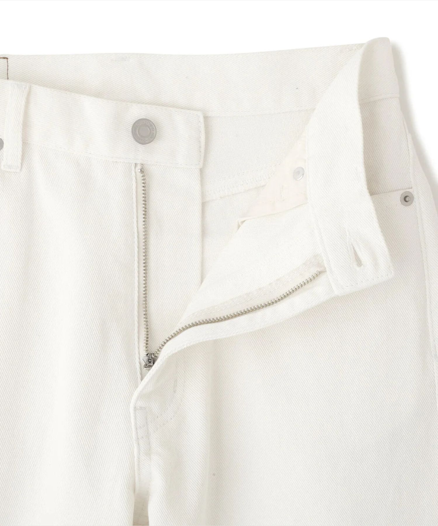 バギーデニムパンツ(ホワイト)コットン100% / ストレッチなし / 前あき / ポケット×5 / 0316130119