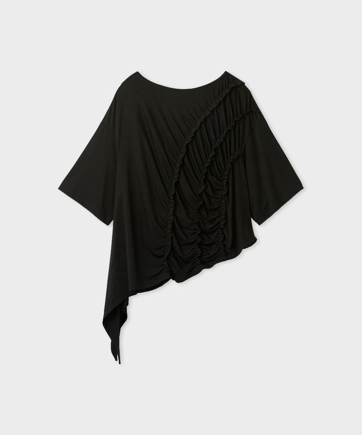 Nuriコラボギャザーカットトップス(ブラック) レーヨン / ウォッシャブル / 手洗い可 / MWCT 261056