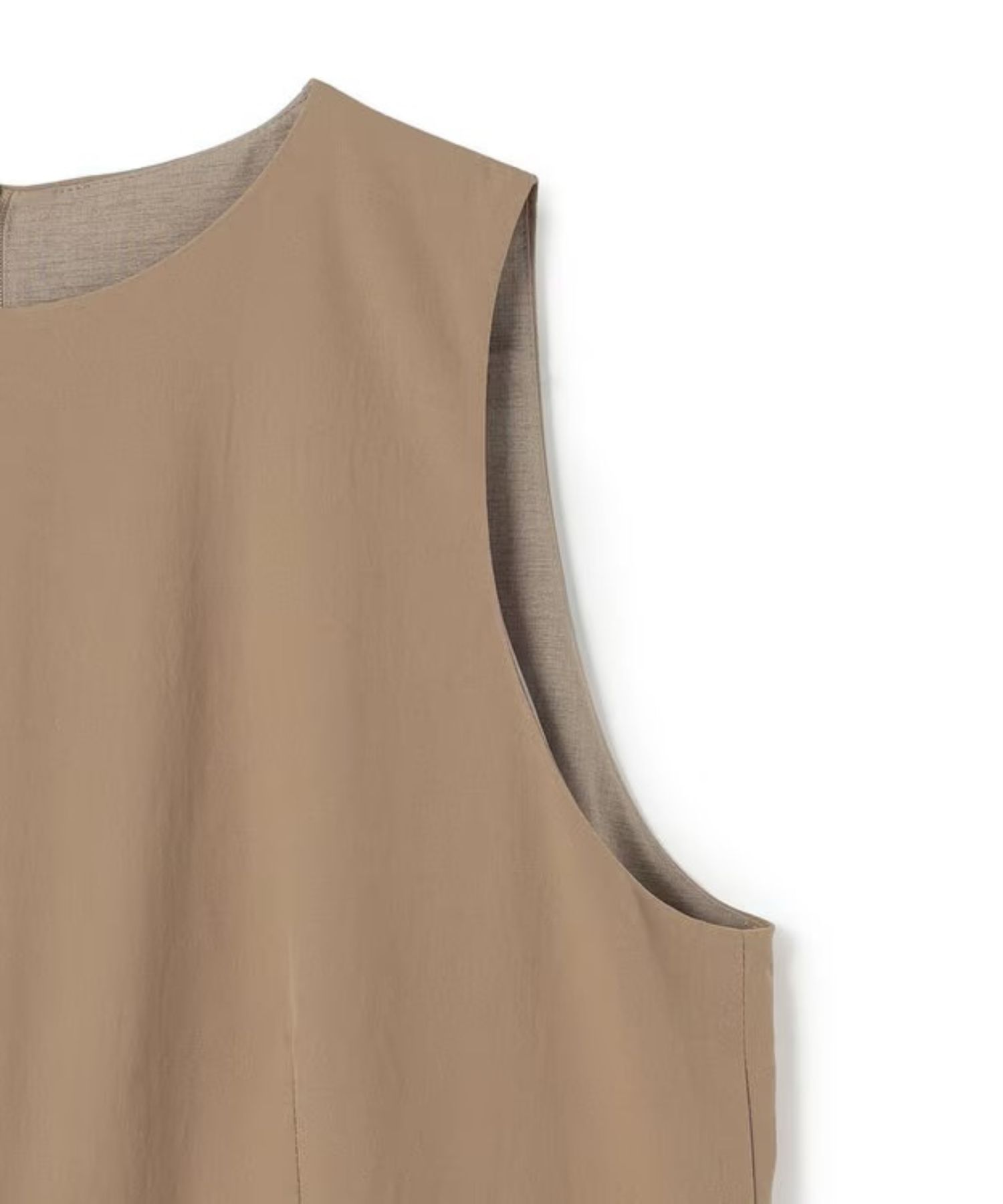 クールタッチカラータイプライターオールインワン(キャメルベージュ) ポリエステル / ウォッシャブル/ Aライン / 後ろファスナー / OPUVLS0402