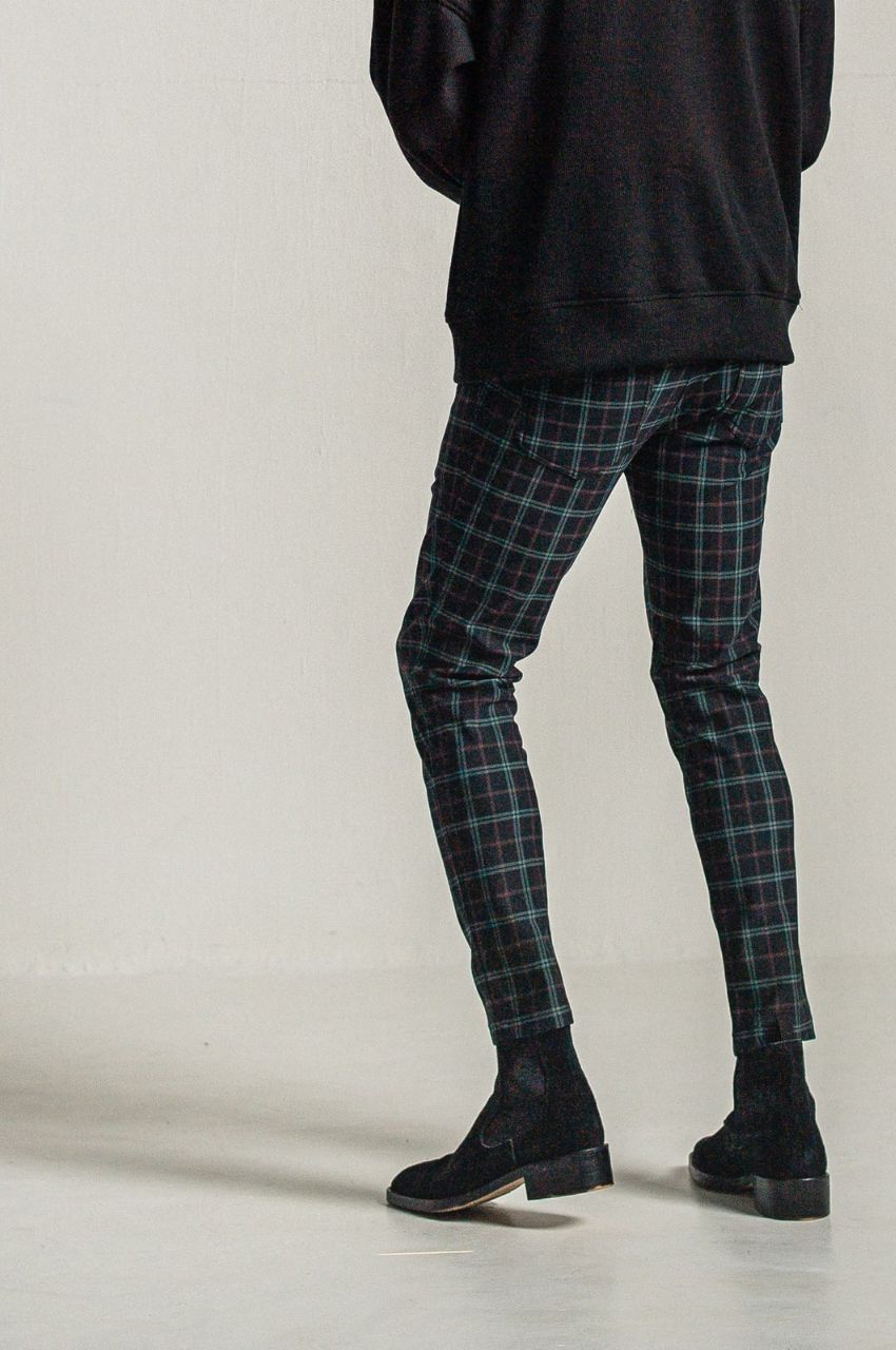 CHRIS EASY HEAT TUCK PANTS (CHECKBK) ナイロン / スラッシュサイドポケット / 裏起毛 / ベルトループ / RC34-ST-016HT-2
