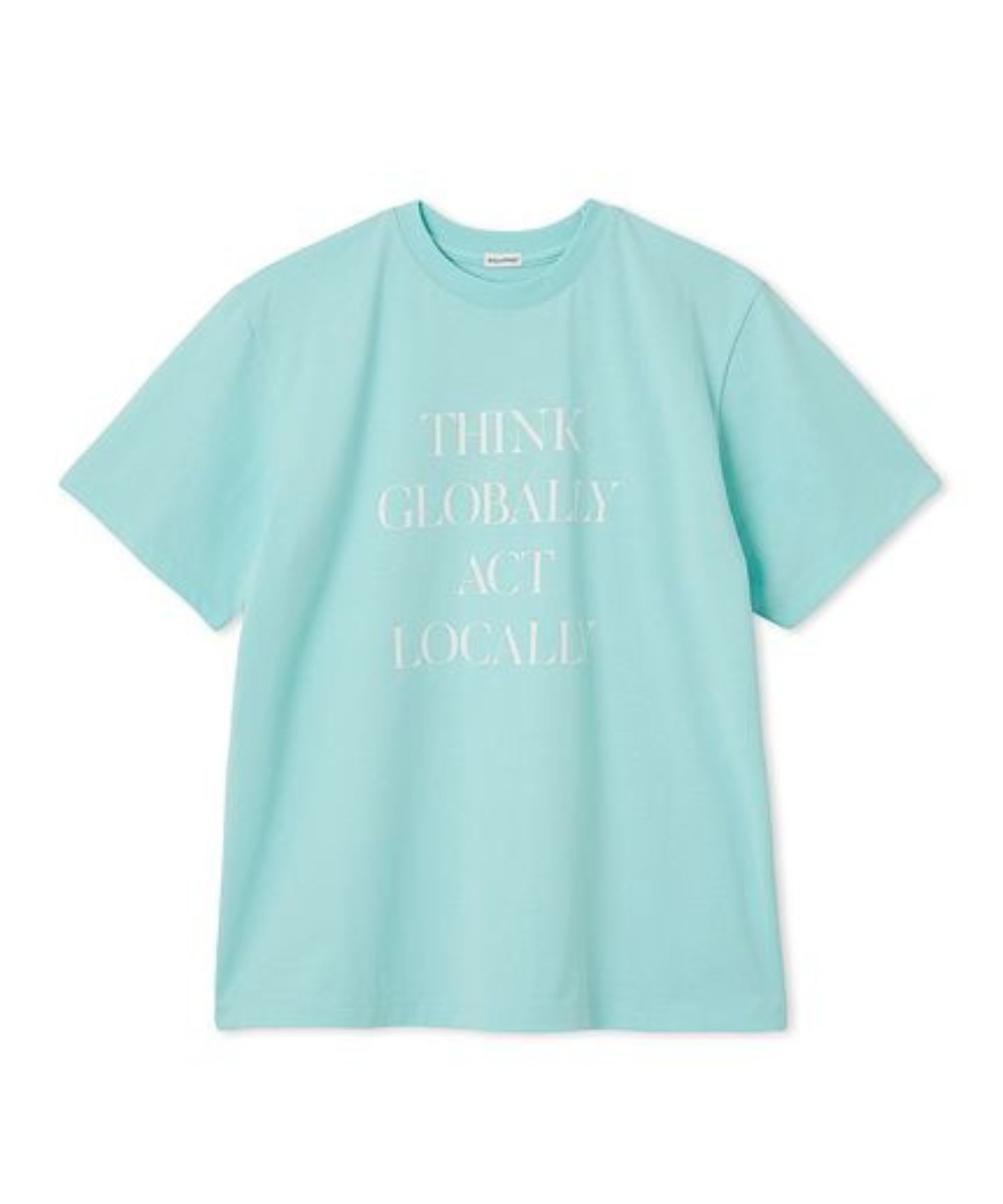 タイポグラフィTシャツ(ミント) 綿 / フロントロゴ / ユル感 / 手洗い可 / 09WCT252227